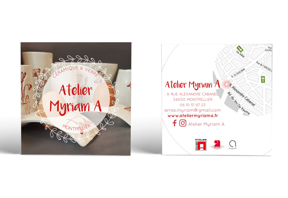 flyer/carte pour paquets cadeaux Atelier Myriam A